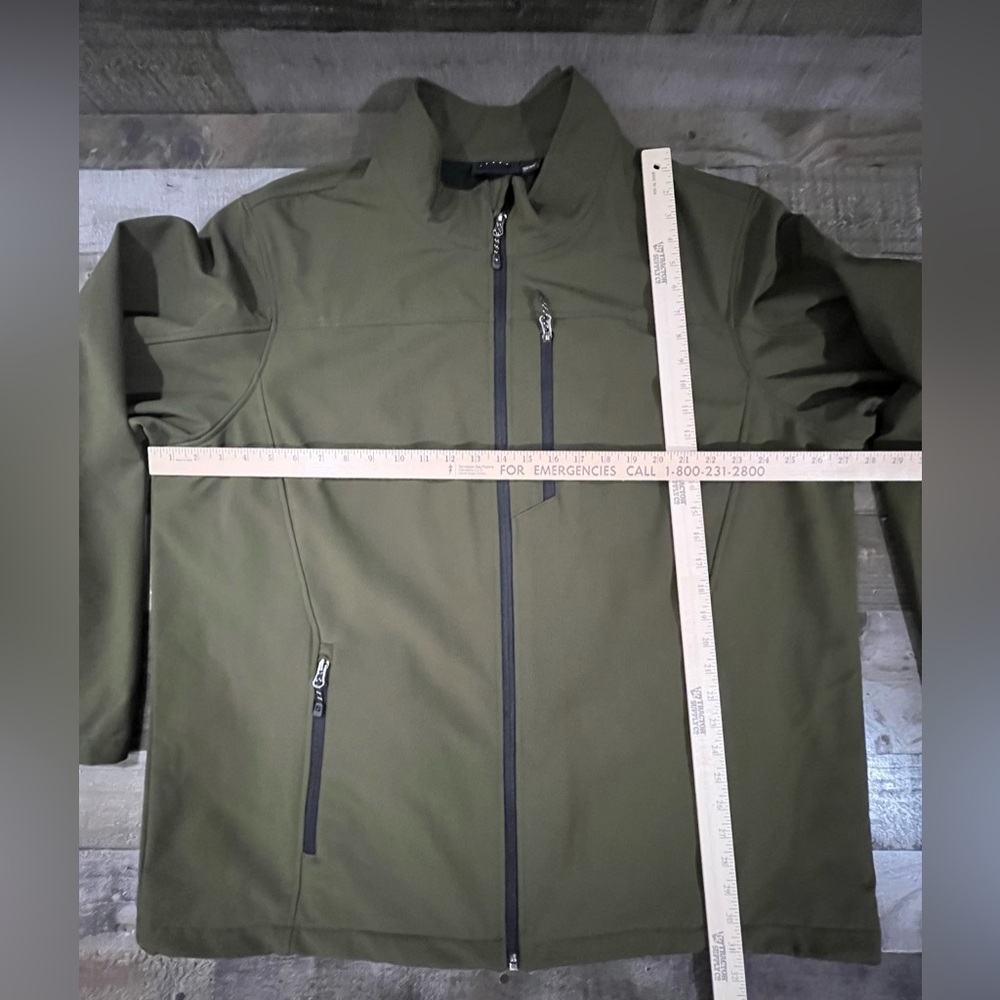Swiss Tech Jacket Men’s 2XL Dark Green Full Zip Mock Neck Casual Pockets - Picture 3 of 8